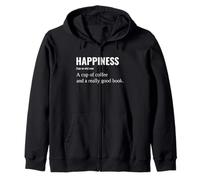 Funny Happiness Noun Definition with Coffee and Good Book Sudadera con Capucha