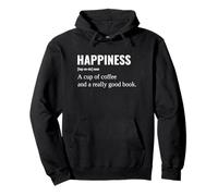 Funny Happiness Noun Definition with Coffee and Good Book Sudadera con Capucha
