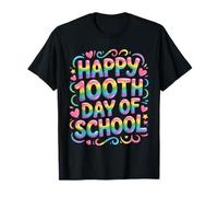 Funny Happy 100th Day of School Cute Colorful Design Kids Camiseta