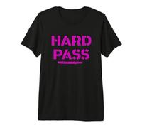 Funny Hard Pass - Large Bold púrpura Rosa Camiseta Premium