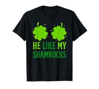 Funny He Likes My Shamrock, She Likes My Leprechaun Couples Camiseta