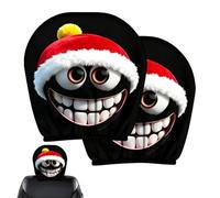 Funny Headrest Covers - For Cars 2 Pieces Elastic Universal Cute Santa
