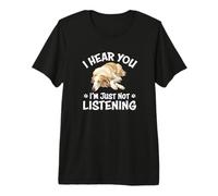 Funny Hear You Not Listening Russian Borzoi Dog Lover Camiseta Premium