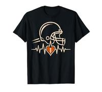 Funny Heartbeat American Football Player Men Boys Camiseta gráfica económica