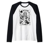Funny Heavy Metal Mono Guitarrista Guitarrista King of Spades Camiseta Manga Raglan