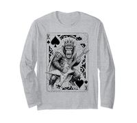 Funny Heavy Metal Mono Guitarrista Guitarrista King of Spades Manga Larga