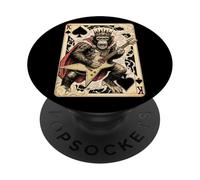 Funny Heavy Metal Mono Guitarrista Guitarrista King of Spades PopSockets PopGrip Adhesivo