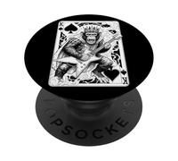 Funny Heavy Metal Mono Guitarrista Guitarrista King of Spades PopSockets PopGrip Adhesivo