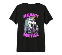 Funny Heavy Metal Unicorn Rock Music Band Cantante Músico Camiseta Premium
