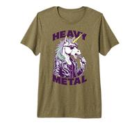 Funny Heavy Metal Unicorn Rock Music Band Cantante Músico Camiseta Premium