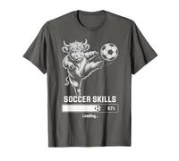 Funny Heifer FÚTBOL Habilidades Cargando Highland Cow Jugar Mujeres Camiseta