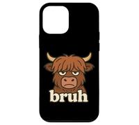 Funny Highland Cow Bruh Meme Humor Amante de los animales Niños Chicas Carcasa para iPhone 12 mini