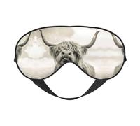Funny Highland Cow - Cubreojos con correa ajustable, suave, reversible, para dormir profundamente, para dormir y dormir profundamente