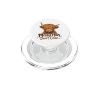 Funny Highland Cow desordenado Pelo no Importa Lindo Amante de la Vaca PopSockets PopGrip para MagSafe