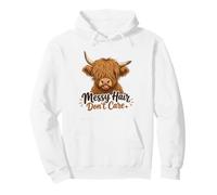 Funny Highland Cow desordenado Pelo no Importa Lindo Amante de la Vaca Sudadera con Capucha