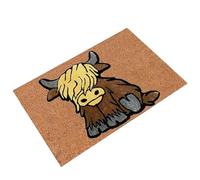 Funny Highland Cow Doormat - 15.75 X 23.62 Inch Anti Slip, Quick Dry Rug, Farmhouse Entryway Floor Mat | For Living Room Bathroom Kitchen Hallway Home Decor Use, Floor Mat, Entrance Rug, Animal