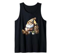 Funny Hiker GNOME Dad with Hiking Coffee Pot For Camping Camiseta sin Mangas