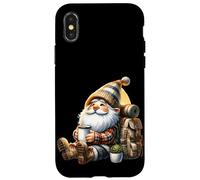 Funny Hiker GNOME Dad with Hiking Coffee Pot For Camping Carcasa para iPhone X/XS