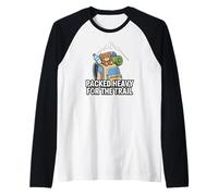 Funny Hiking Packed Heavy For The Trail Camiseta Manga Raglan