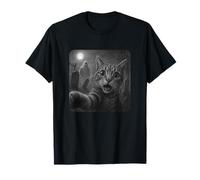 Funny Hilarious Halloween Cat Selfie Spooky Ghost and Cat Camiseta