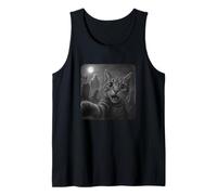 Funny Hilarious Halloween Cat Selfie Spooky Ghost and Cat Camiseta sin Mangas