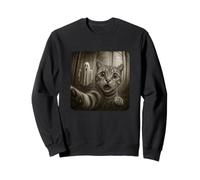 Funny Hilarious Halloween Cat Selfie Spooky Ghost and Cat Sudadera