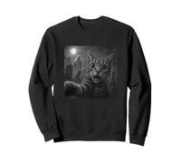 Funny Hilarious Halloween Cat Selfie Spooky Ghost and Cat Sudadera