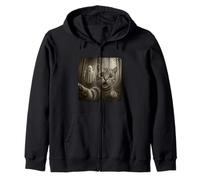Funny Hilarious Halloween Cat Selfie Spooky Ghost and Cat Sudadera con Capucha