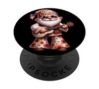 Funny Hippie GNOME Dad with Acoustic Guitar For Grandpa Life PopSockets PopGrip Adhesivo