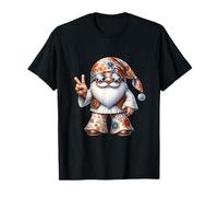 Funny Hippie GNOME Men 70s with Groovy Dress Peace Hand Camiseta