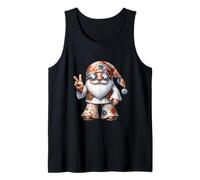Funny Hippie GNOME Men 70s with Groovy Dress Peace Hand Camiseta sin Mangas