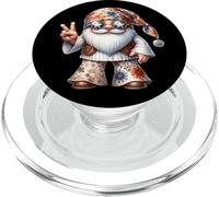 Funny Hippie GNOME Men 70s with Groovy Dress Peace Hand PopSockets PopGrip para MagSafe
