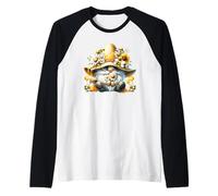 Funny Hippie GNOME with Honey Bees For Spring and Bee Keeper Camiseta Manga Raglan