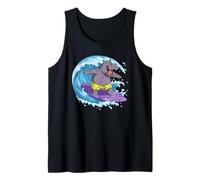 Funny Hippo está surfeando una Ola del océano 1 - Fan Fun Camiseta sin Mangas