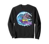 Funny Hippo está surfeando una Ola del océano 1 - Fan Fun Sudadera