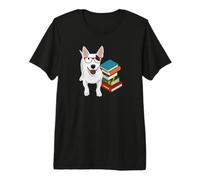 Funny Hipster Read Books Glasses Bull Terrier Lover Camiseta Premium