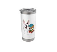 Funny Hipster Read Books Glasses Bull Terrier Lover Vaso térmico de acero inoxidable de doble pared