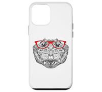 Funny Hipster Red Glasses Art Alligator Crocodile Lover Carcasa para iPhone 12 mini