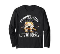 Funny Hockey Saying For Women Ice Hockey GNOME Hockey Girl Manga Larga