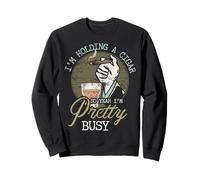 Funny Holding Cigar Drinking Whisky Camiseta para papá Sudadera