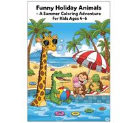 Funny Holiday Animals - A Summer Coloring Adventure for Kids Ages 4-6: Cute Pool Scenes, Silly Animals, and Easy Coloring Fun for Early Learners