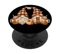 Funny Holiday Gnomes Cute Thanksgiving Fall Pumpkin Spice PopSockets PopGrip Adhesivo