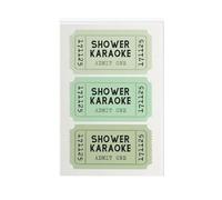 Funny Home Decor Print, Shower Karaoke Bathroom Wall-Art, Retro Ticket Design Sage Green, Minimalist Living Room Decor(Framed,16x24inch(40x60cm))