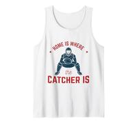 Funny Home is Where The Catcher Is Amante del béisbol para Adultos y niños Camiseta sin Mangas