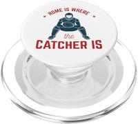 Funny Home is Where The Catcher Is Amante del béisbol para Adultos y niños PopSockets PopGrip para MagSafe