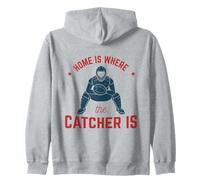 Funny Home is Where The Catcher Is Amante del béisbol para Adultos y niños Sudadera con Capucha