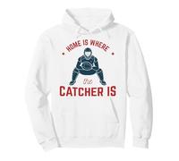 Funny Home is Where The Catcher Is Amante del béisbol para Adultos y niños Sudadera con Capucha