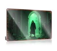 Funny Home Sign A Mysterious Figure Surrounded By Skeletons In A Haunting Green-L - Letrero de hojalata para bar al aire libre (20 x 30 cm)