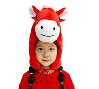 Funny Horse Costume Hat - Plush Ear Coverage Headwear, Creative Animal Hat | Soft Cosplay Performance Accessory, Warm Photo Prop Costume for 2026 Chinese Lunar New Year Party Masquerade Celebration