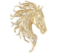 Funny Horse Head Lapel Brooch, Fashion Animal Pin for Men Women, Zinc Alloy Jewelry Accessory for Suits, Jackets & Bags (Golden)